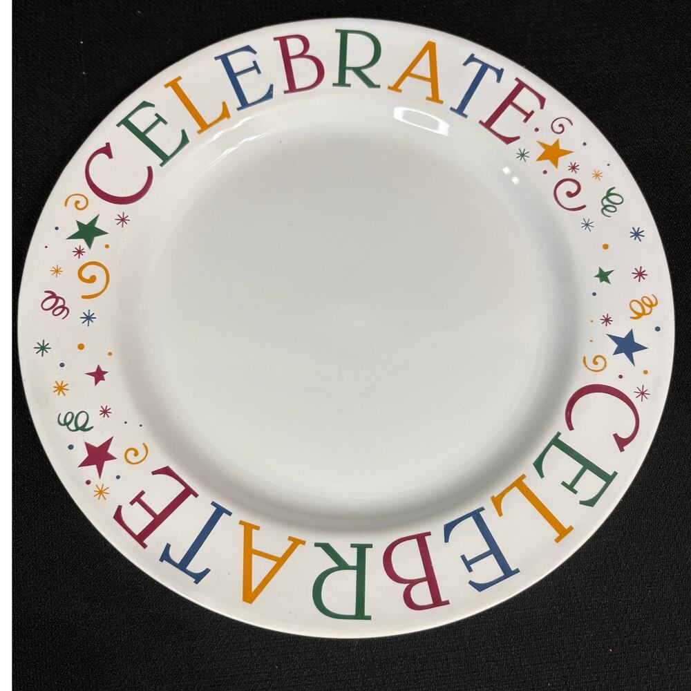Pampered Chef Celebrate Plate 11" White Special Occasion - EUC